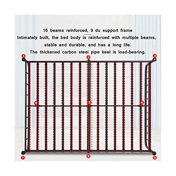 IRON Small Size Metal Bed Frame, Modern And Simple Princess Style Double Single Bed, Stylish Design And Non-slip Foot Pads, Load Capacity Up To 500 Kg - Image 8
