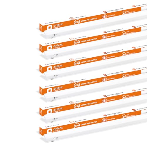 Image of Orient Electric 20W Grace Pro LED Batten | Up to 4 kV surge protection | Ultra Slim Design| LED Tubelight for Home| Sleek & Stylish Design| Cool White| Pack of 6
