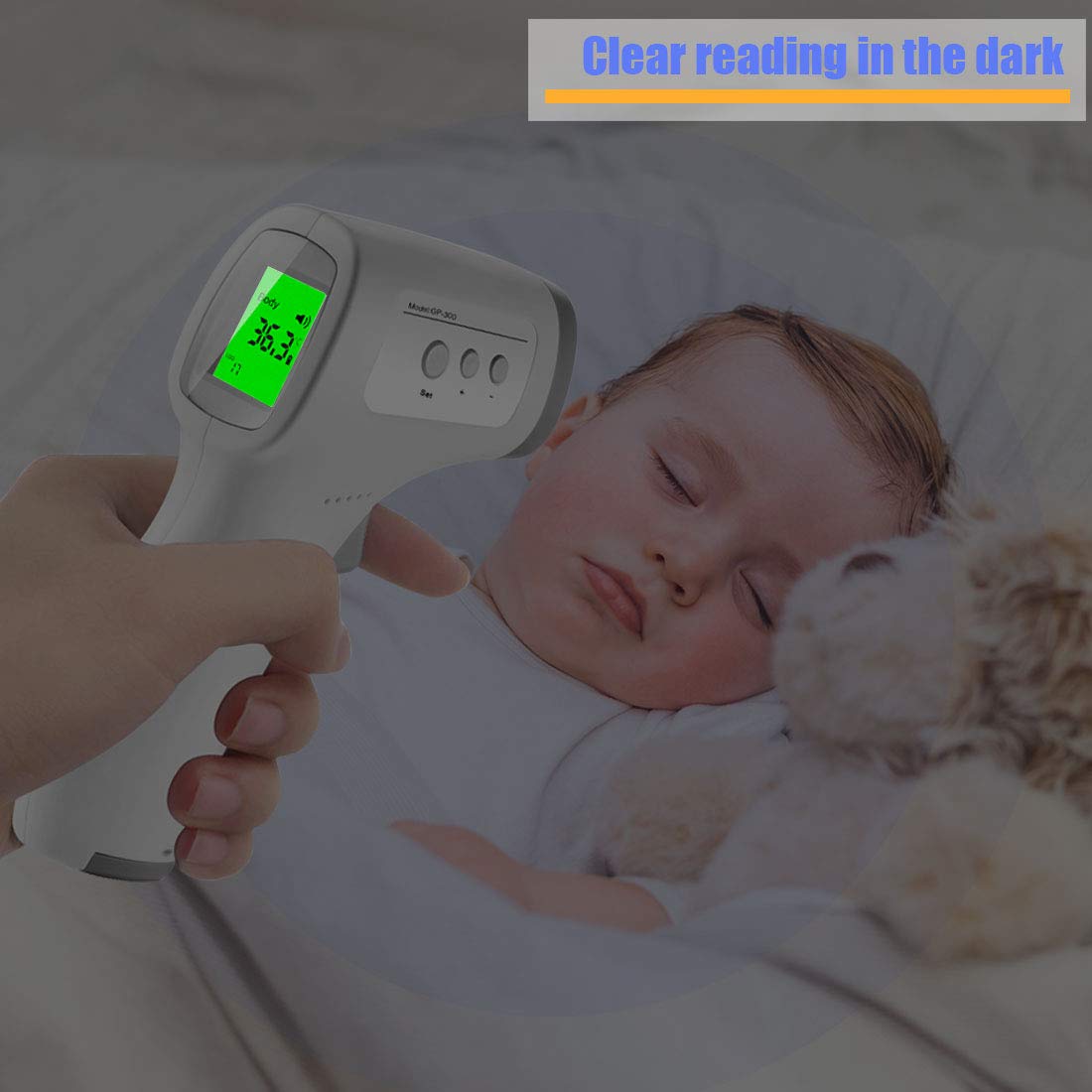Termoscanner Infrarossi, Letture Istantanee Accurate, Display LCD, Certificazione CE, Conversione ℃ e ℉ per Neonati, Bambini, Adulti
