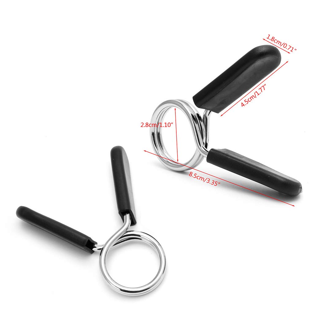 Ywmsfl 2Pcs 28mm Barbell Gym Weight Lifting Dumbbell Lock Clamp Spring Collar Clips