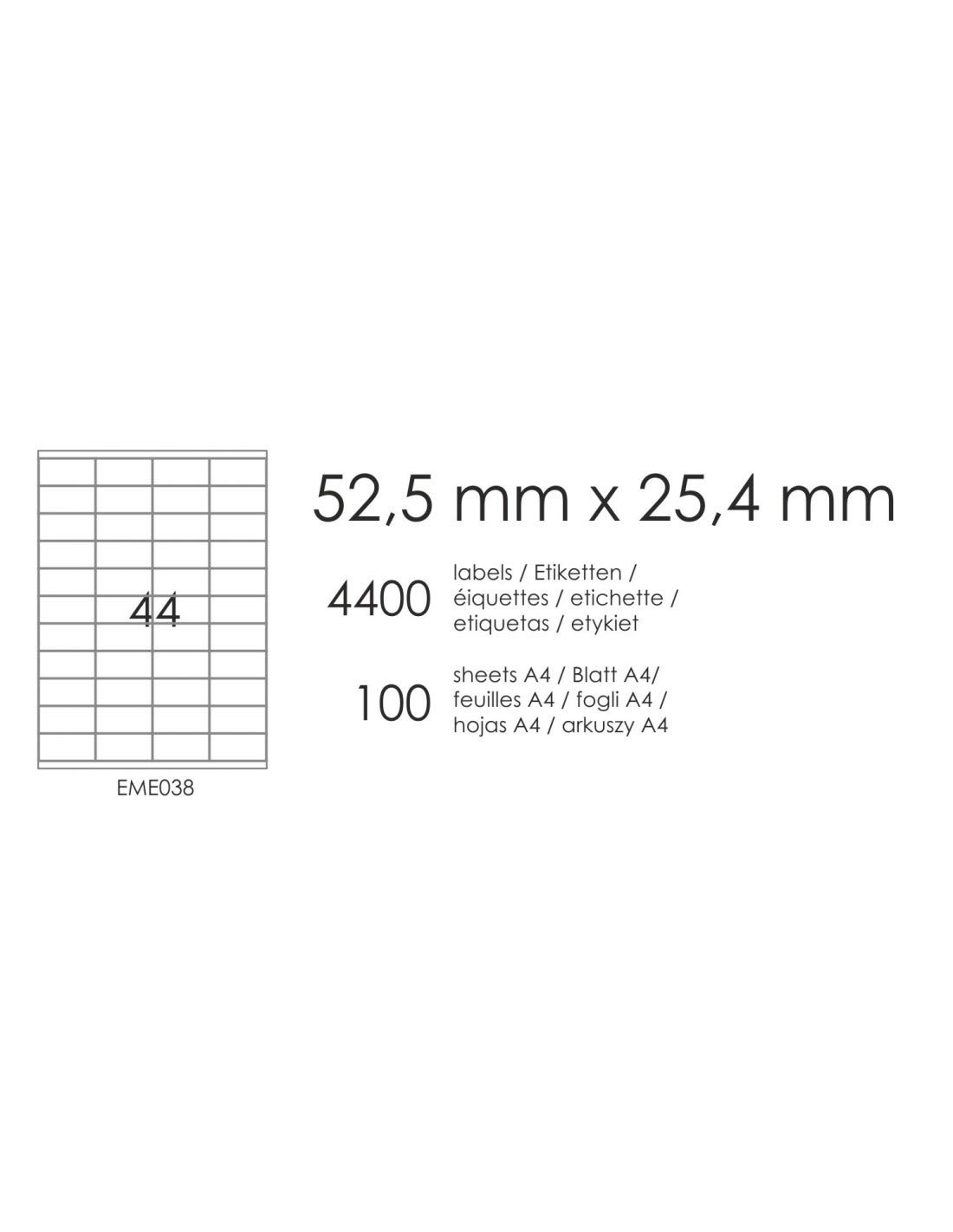 1.000 Etiketten 210 x 148 mm selbstklebend auf DIN A4 Bögen (1x2
