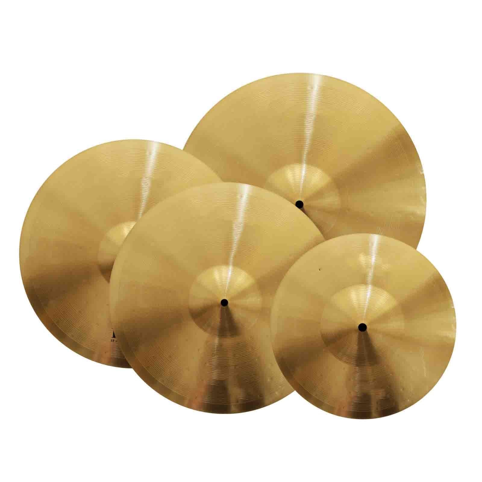 Hulusi Flöte Übungstrommelbecken Aus Messing | 5-teiliges Bronze-Becken-Set für Drum-Kits, 14-Zoll-Hihats-Paar, 16-Zoll-Crash-Becken, 20-Zoll-Ride-Becken