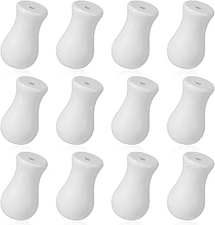 12 Pcs Blinds Wooden Cord Tassels 1.26x0.75 Inch White Blind Pull Wood Cord Knobs Vase Shape Hanging Ball Pulls Curtain Crafts Drawstring Tassels for Roman Shades Curtain Crafts