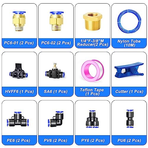 ERGAOBOY 6MM OD Blue 10 Metres Nylon Pneumatic Air Hose Pipe Tube Kit for Fluid Transfer Brake System - Image 2