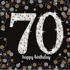 Amscan 511964 – Servietten 70. Geburtstag, 16 Stück, 33 x 33 cm, Happy Birthday, Sparkling Celebration