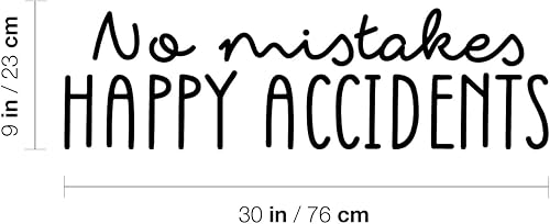 Miniatura 3 de Calcomanía de vinilo para pared, sin errores, Happy Accidents, 9 x 30 pulgadas, calcomanía divertida y positiva para dormitorio, habitación de