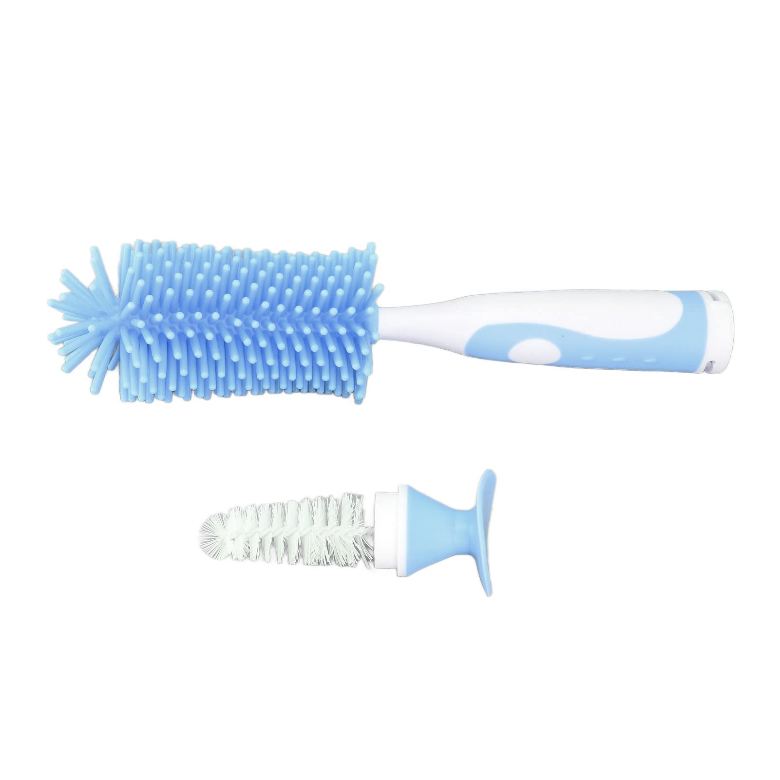Shanrya Blue Baby Bottle Cleaning Brush, Suction Cup Silicone Bottle Brush For Baby Bottles(Blue)