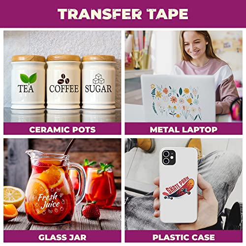SOLSTM Transfer Tape - 30.5 x 457cm, Premium No Residue Vinyl Transfer Paper for Decals Signs, Windows, Stickers - Image 3