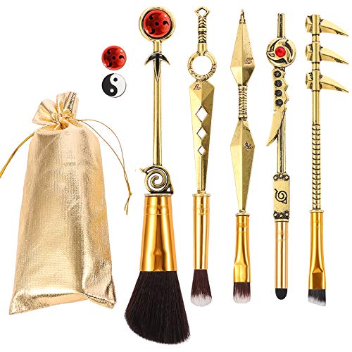 Professional Naruto Makeup Brushes Set - 5pcs Cosmetic Anime Peripheral Naruto Okuno Cosplay Gift Makeup Brush Set For Women Valentine's Day Gifts for Her