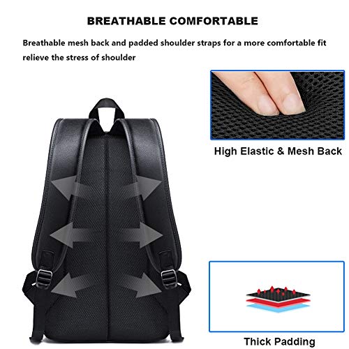 Dyj Vegan Leather Laptop Backpack For Women&Men, Faux Leather Vintage Weekend Travel Daypack With Usb Charging Port Fit 17 Inch Laptops #TOP4