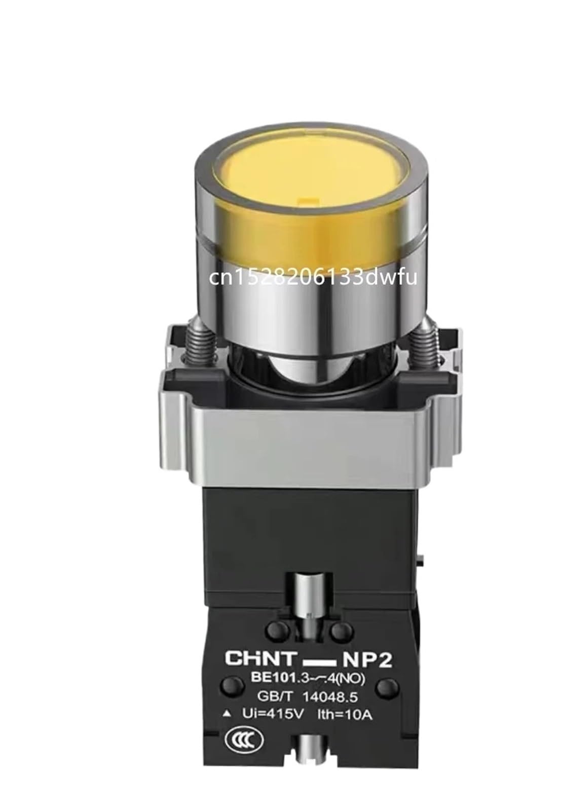 Interrupteur NP2 XB2 pour éviter les redémarrages avec arrêt d'urgence 24V jaune