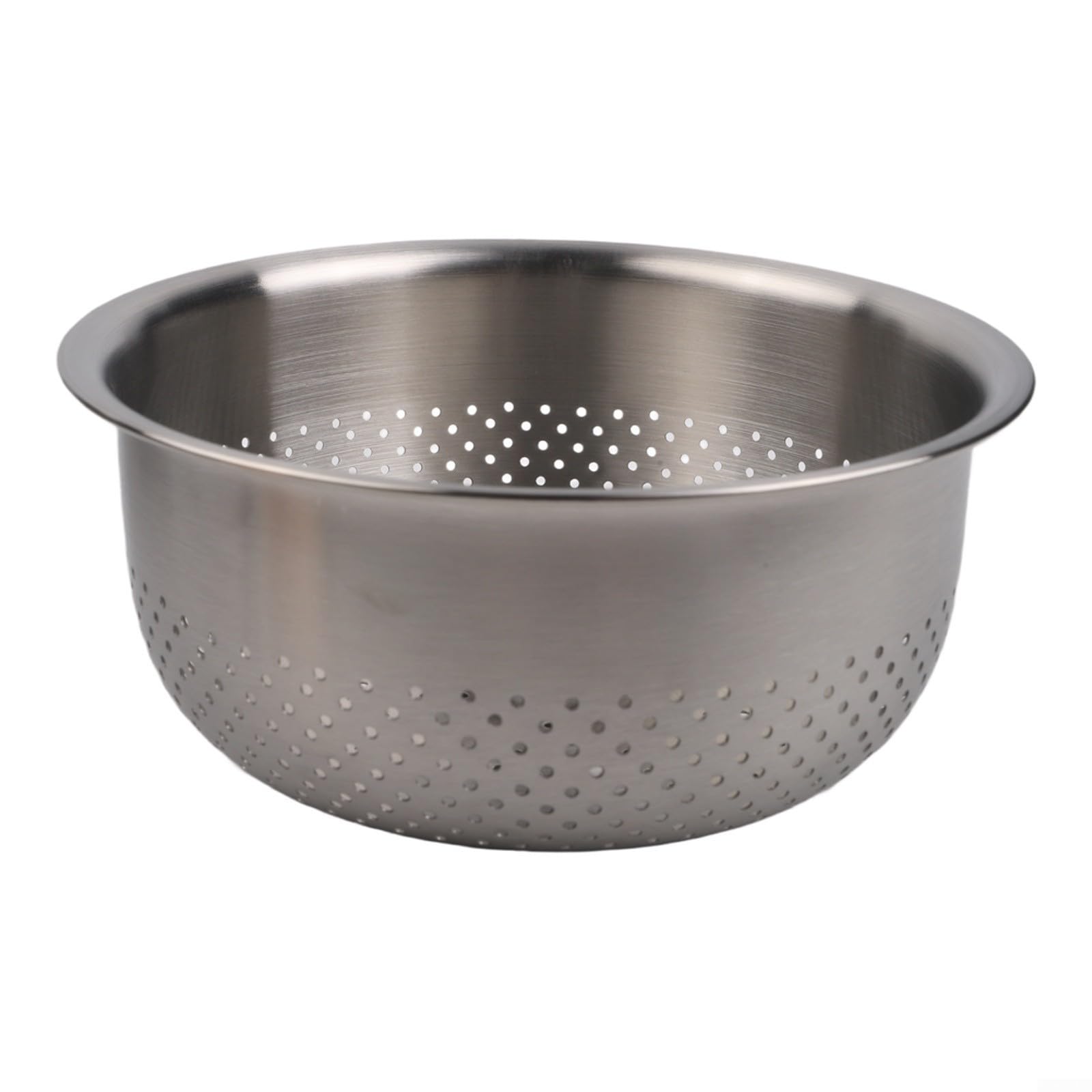 2-teiliges Edelstahl-Sieb und Salatschüssel-Set, 304 Abtropfkorb mit Messmarkierungen für Gemüse, Obst, Nudeln, Reis, Küche und Camping im Freien (M)
