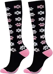 Meias de compressão para mulheres e homens com suporte graduado na altura do joelho para corrida, esportes atléticos, enfermeiras, viagens