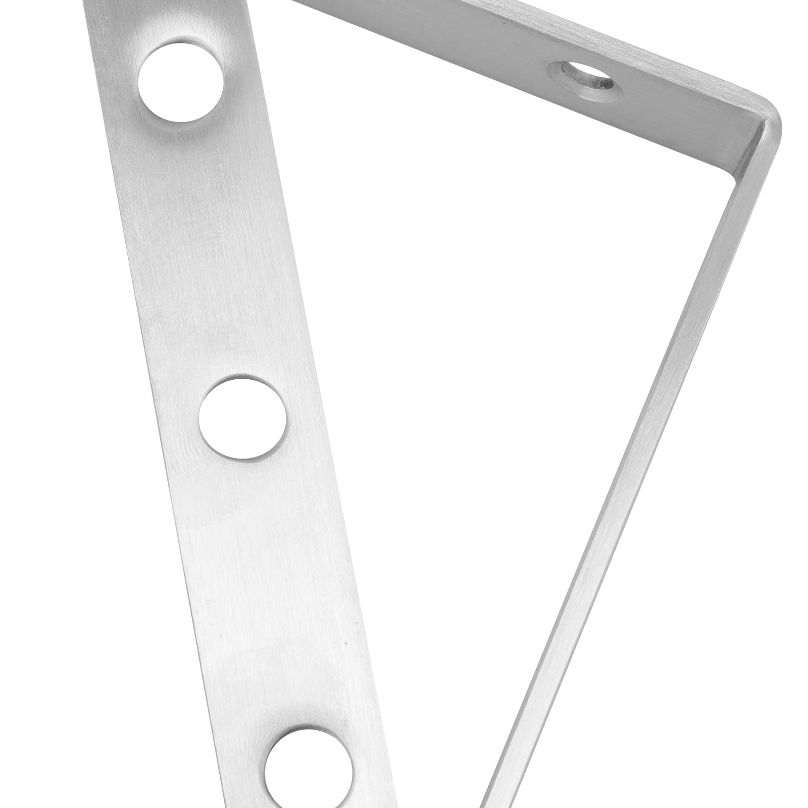 8 Pezzi Staffe Triangolari per Mensole Pesanti in Acciaio Inossidabile, Reggimensola da Muro 250x150x20 mm, Portata 30 kg, con Viti, Argento