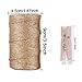 Giveet 328 Feet Natural Jute Twine and 100 Pieces Mini Clothespins, Multi-Purpose Arts Crafts Twine Industrial Heavy Duty Packing String for Gifts, DIY Crafts, Festive and Gardening Applications