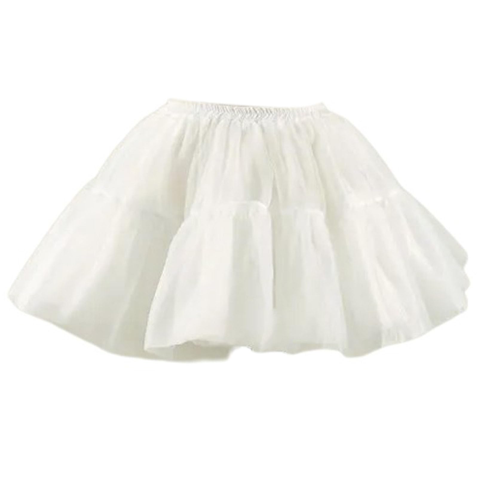 Maxtonser Womens Tulle Tutus Skirt Elastic Waist Double Layer Ruffled Bubble Puff Skirt Petticoat Under Dresses Costume Underskirt