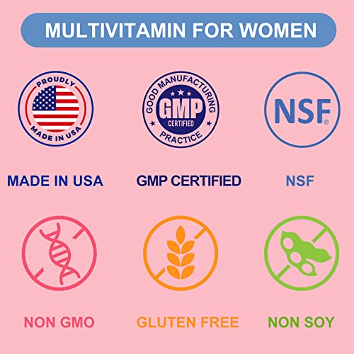 Multivitamin For Women, Multivitamin Gummies With 200Mg Collagen, Supplement With Vitamin A, C, D, E, B6, B12, K1, Folate And Biotin, Support Immune And Overall Health, Best Gifts For Women, 60 Count #TOP5