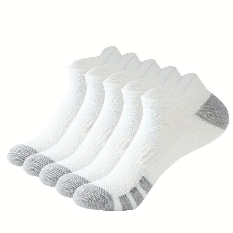 Short Socks for Men, Sweat Wicking and Breathable, Suitable for Sports and Fitness (5 Pairs)