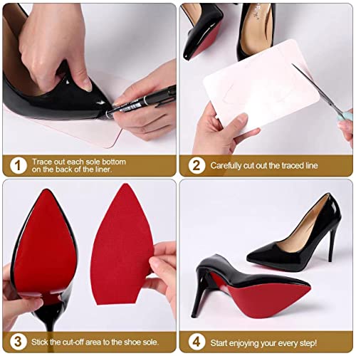 Image of Red Bottoms Shoe Protector, Self-Adhesive Bottom Protector for Christian Louboutin Shoe, Sole Protector Replacement for Louboutin Shoes(8'' by 4.5'')