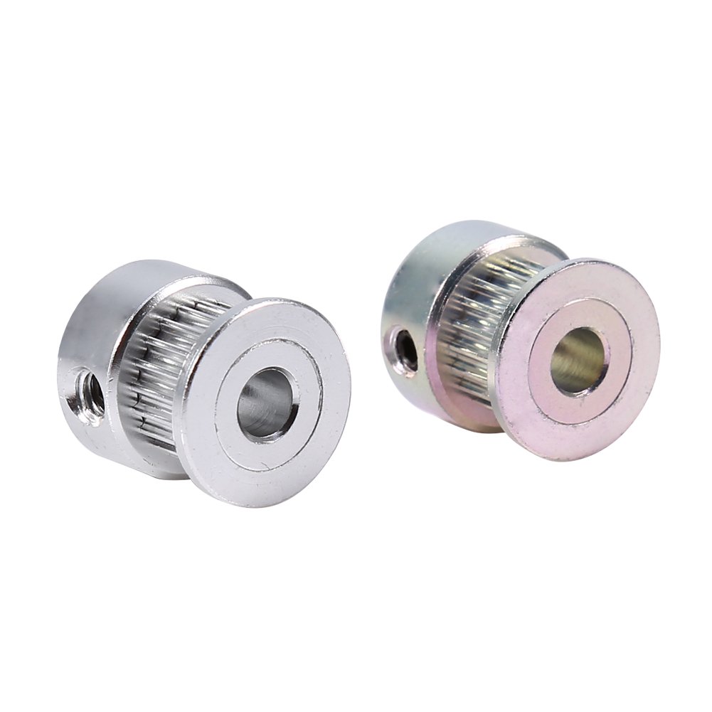 2 szt. aluminiowego koła pasowego powrotnego, 20 zębów 15 mm koło paska rozrządu rozrządu, koło synchroniczne z kołnierzem do pasa o szerokości 6 mm drukarki 3D CNC napęd mechaniczny