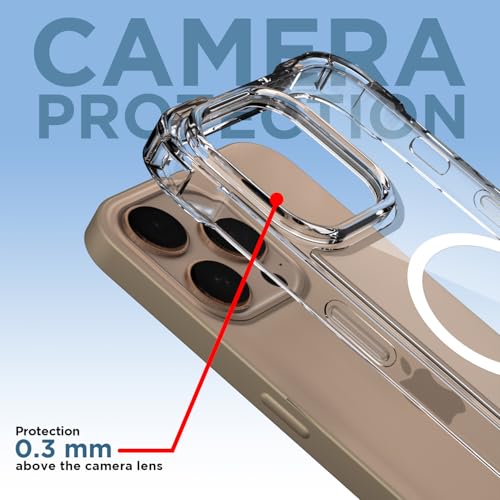 Image of Amazon Basics Back Cover for iPhone 14 Pro Mag-Safe Shockproof PC + TPU Protective Case Magnetic Support Bumper Case (Transparent Mag-Safe)