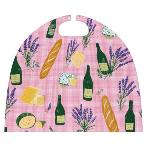 French Picnic Baguette Wine Cheese Halloween Cape Costume for Adults