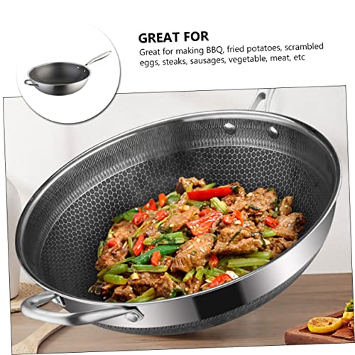 Wok de acero inoxidable Alipis con mango doble miniatura 6