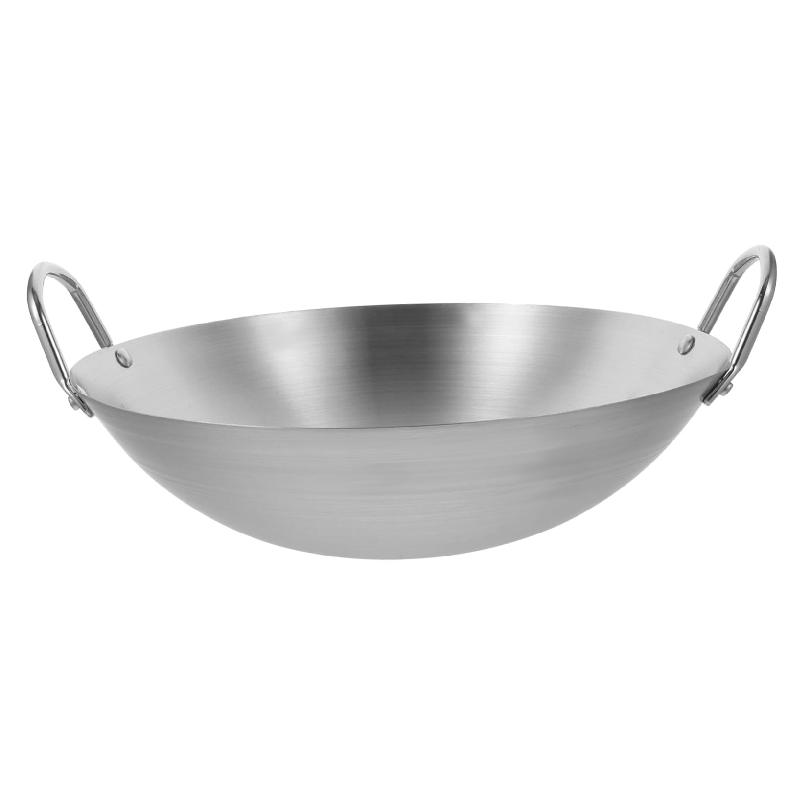 OUNONA Stainless Steel Wok Woks Pan for Gas Stove Woks for Electric Stove Woks for Gas Stove Everyday Pan Chinese Wok Pan Wok Pan with Handle Induction Stove Wok