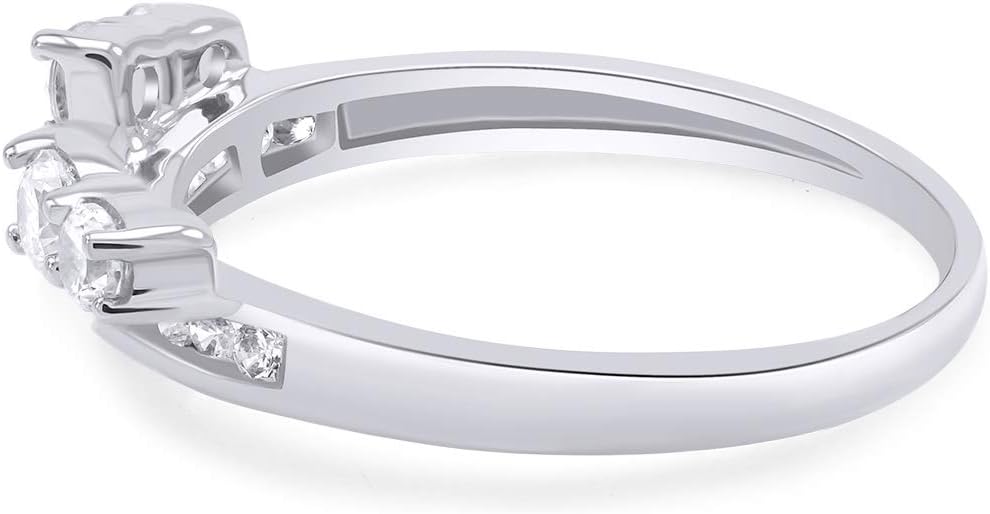 Jewel Zone US White Cubic Zirconia Solitaire Anniversary Wrap Enhancer Ring in 14k Gold Over Sterling Silver