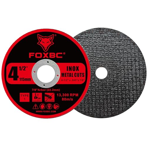 Disques de roue coupés FOXBC de 10,4 cm pour meuleuse d'angle, lot de 50