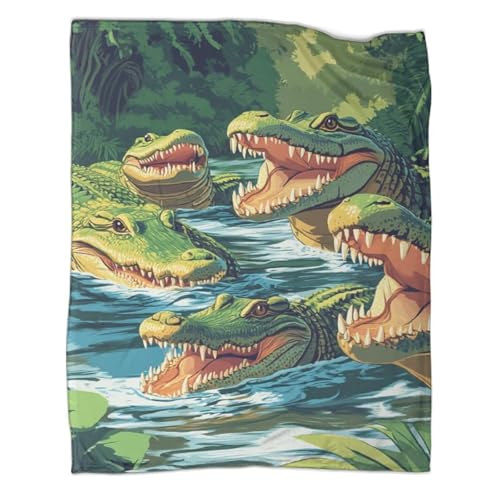 Couverture moelleuse crocodile contre le froid au lit et bureau - 2