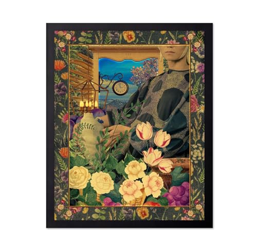Monem Art Vintage Floral Collage Portrait Print - Surreal Botanical
