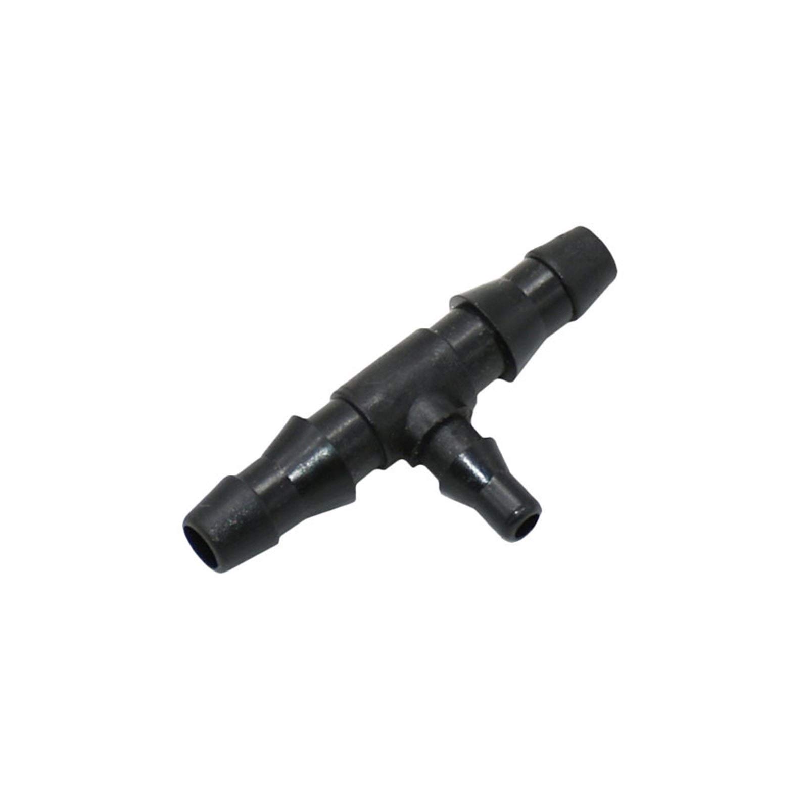 Schlauchverbinder 1/4" bis 1/8" Reduzierender Dreiwege-Wasserteiler 4/7 bis 3/5 Schlauch-Dreiwege-Widerhakenverbinder 15 (Farbe: Schwarz)