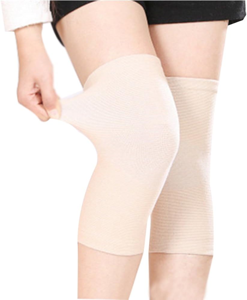 JUMISEE Cotton Knee Sleeve Knee Support Improve Blood Circulation Pain Relief Sports Compression Running Pain Management Arthritis Pain Women Men (Complexion, M)