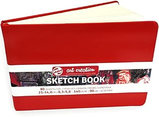 Royal Talens  Art Creation Hardback Sketchbook  80 Sheets  140gsm  21 x 14.8cm  Red Cover