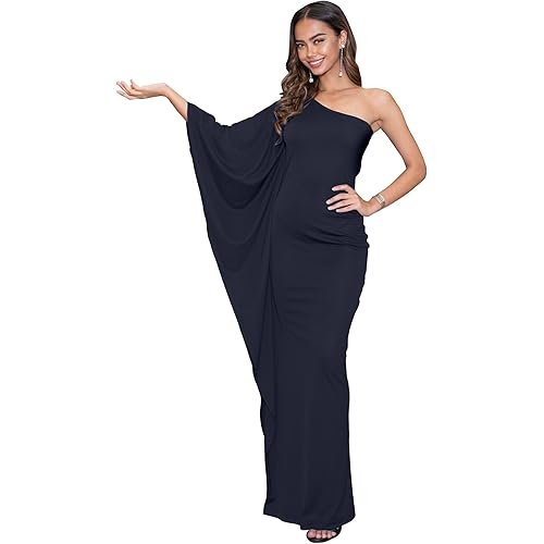 KOH KOH Womens Long Sexy One Shoulder Evening Cocktail Semi Formal Maxi Dress