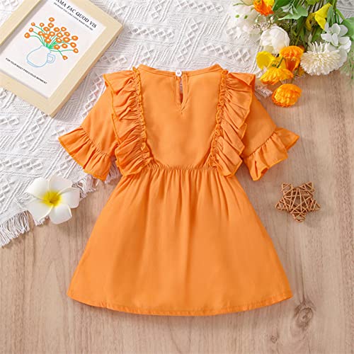Toddler Kids Girls Infant Sleeveless Cute Ruffle Mesh Tulle Ball Gown Princess Dress Dress Kids (Orange, 3-6 Months) #TOP4