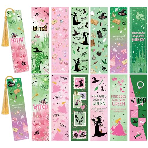 Wicked UV DTF Bookmark Wraps - Book Lover Acrylic Bookmark Blanks Sticker Reading UV DTF Transfer Stickers for School DIY Project Pink & Green Design