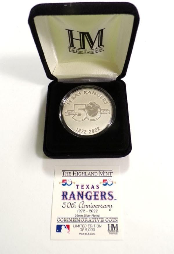2022 Texas Rangers 50th Anniversary Silver Mint Commemorative Coin LE 5,000 - MLB Photomints and Coins