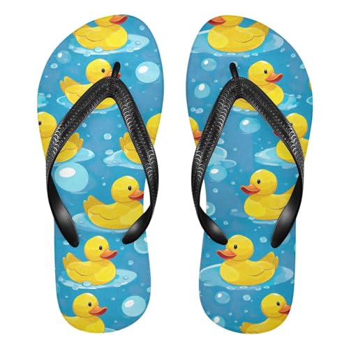 RunningBear Yellow Rubber Ducks Blue Womens Flip Flops Sandals Thong Style Slippers
