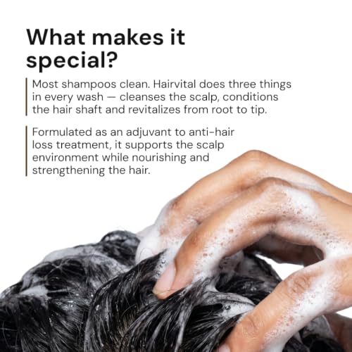 Image of Hairvital Triple Action Shampoo 200 ml | Anti Hair Fall Shampoo for Men & Women | With Aloe Vera, Wheat Germ Oil & Vitamins | Nourishing, Cleansing & Revitalizing for Dry & Weak Hair