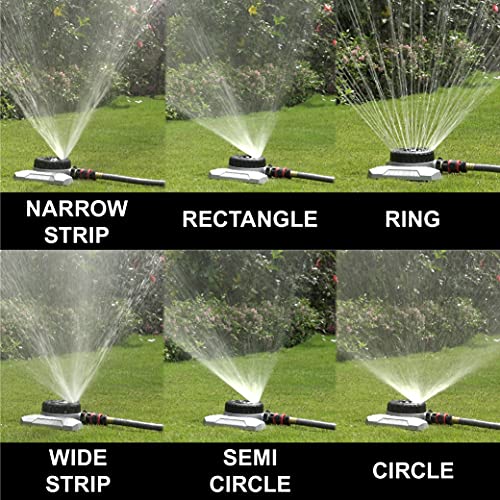 Eden 94128 9-Pattern Turret Lawn Sprinkler W/Quick Connect Starter Set, Heavy Duty Metal Base #TOP4
