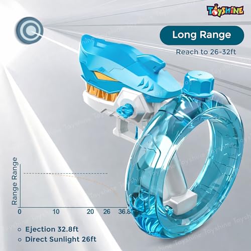 Image of Toyshine Shark Shape Automatic Electric Water Gun Toy | Continuous Spray Rechargeable Water Squirt Gun with Leak-Proof Tank | Summer & Holi Festival & Outdoor Water Play for 4+ Kids - Blue