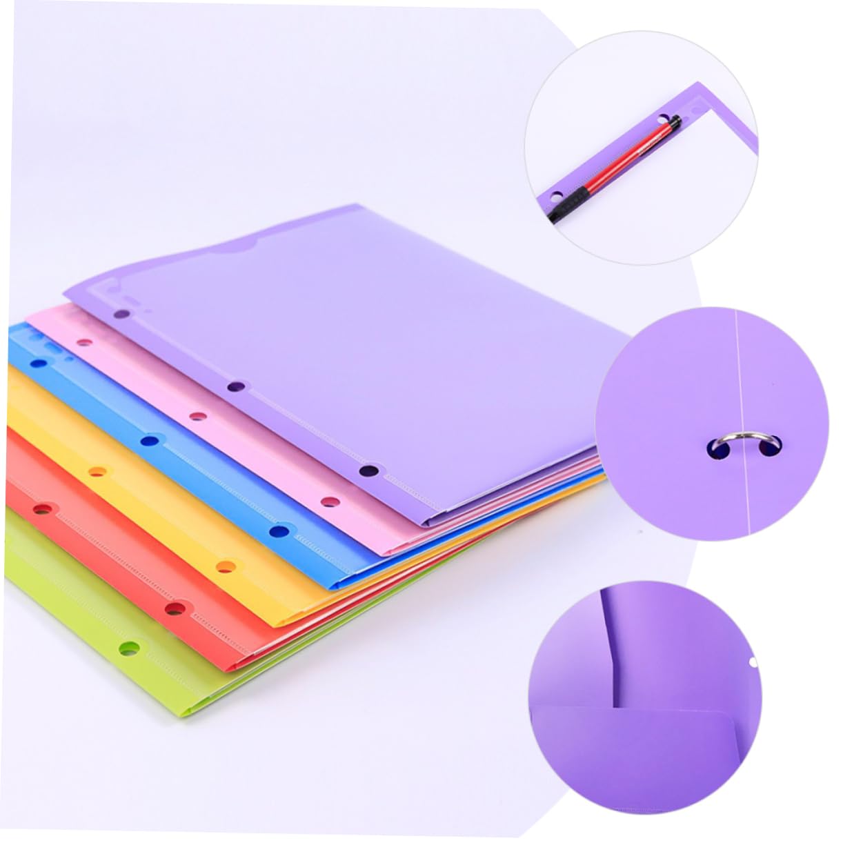 STOBOK Carpeta de Documentos Pp 2 Ranuras 6 Piezas Organizador de Archivos para Oficina Color Aleatorio