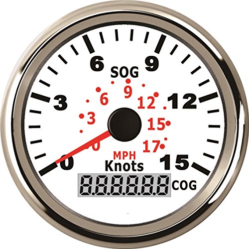 ELING Marine GPS Speedometer 0-15Knots 0-17MPH Speed Gauge with Course for Boat Yacht
