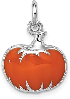 Colar de prata esterlina 925 laranja esmaltada abóbora pingente ocasião especial feriado Halloween joias finas para mulheres presentes para ela, esmalte