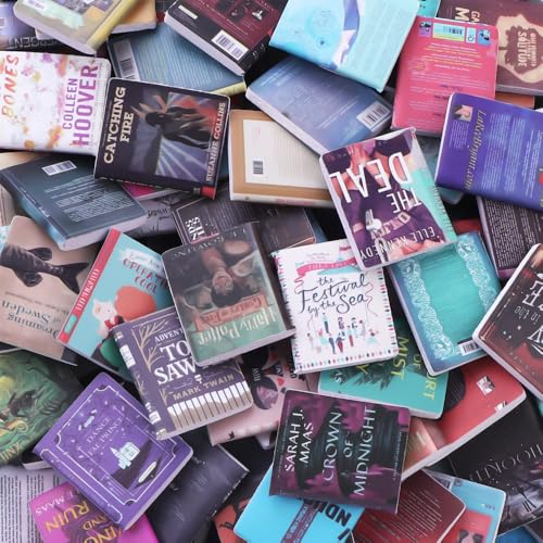 image for DIYDEC 300pcs Mini Books Miniatures Dollhouse Books for Anxiety Booksh