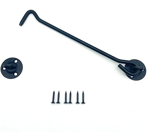 OFNONOT Gancho de privacidad de 8 pulgadas y pestillo para puerta de granero, cerradura de puerta fácil, accesorios para ganchos de ventana,