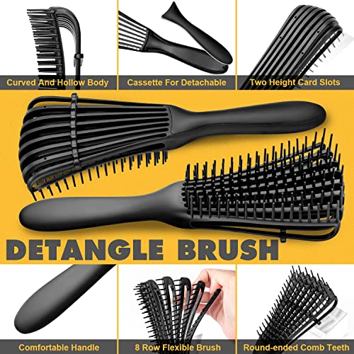 4Pcs Detangling Brush And Comb Set For Curly Hair - Beature Wide Tooth Comb For Curly Hair, 9-Row Cushion Nylon Bristle Brush And Detangler Brush For 3/4Abc Hair, Edge Control Hair Brush Comb, Hair Care Combination For Men, Women And Kids #TOP3