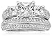 Sterling Silver Cubic Zirconia Ladies Ring Set, Size 7